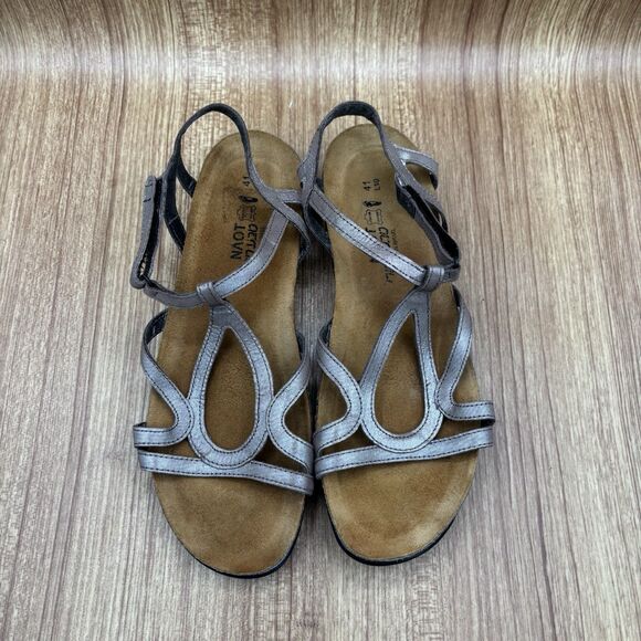 NAOT  Sz 10 (41)  Leather Dorith Metallic Strappy Comfort Walking Sandals - Picture 7 of 7